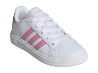 Tenis Adidas Grand Court 2.0 Blanco y Rosa para Niña