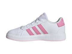 Tenis Adidas Grand Court 2.0 Blanco y Rosa para Niña