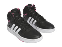 Tenis Adidas Hoops 3.0 Mid Negro Blanco y Rosa para Mujer