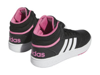 Tenis Adidas Hoops 3.0 Mid Negro Blanco y Rosa para Mujer