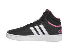 Tenis Adidas Hoops 3.0 Mid Negro Blanco y Rosa para Mujer