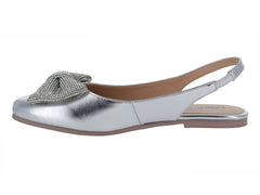 Zapatos Flats Ballerina Luna Rosa Color Plata para Mujer