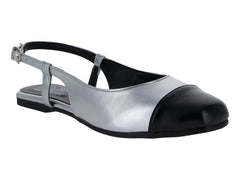 Zapatos Planos Luna Rosa Plata y Negro para Mujer