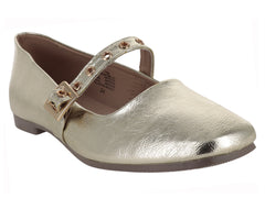 Zapatos Planos Luna Rosa Oro Inglés para Mujer