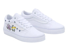Tenis Vans Old Skool Blanco Multicolor para Niña