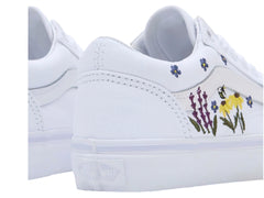 Tenis Vans Old Skool Blanco Multicolor para Niña