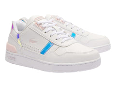 Tenis Lacoste T-Clip Blanco y Rosa para Niña