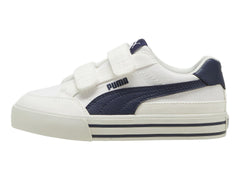 Tenis PUMA Court Classic Blanco y Azul Marino para Niño