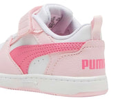 Tenis PUMA Rebound V6 Lo AC+PS Blanco y Rosa para Niña