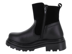 Botas Coqueta Negras de Piel para Niña
