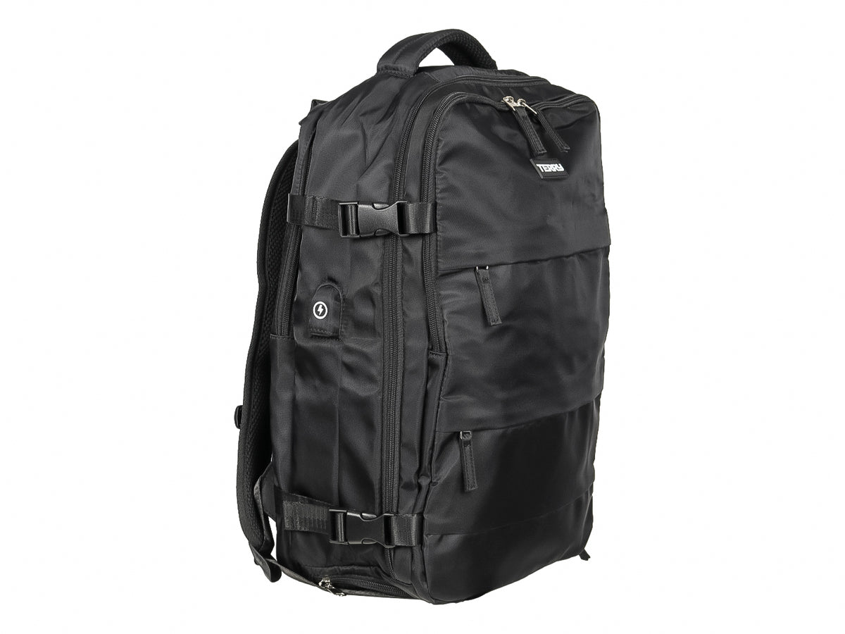 Mochila Terry Color Negro Diseño Minimalista