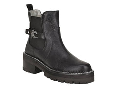 Botas Cuadra de Piel de Venado Negro para Mujer