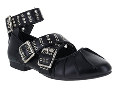 Zapatillas Flats Ballerina Negro ROZE para Mujer