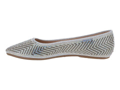 Zapatos Ballerinas Plata con Brillos Roze para Mujer