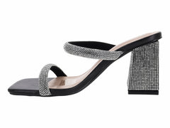 Sandalias ROZE Negro con Cristales para Mujer
