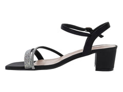 Sandalias de Tacón Cuadrado Roze Negro para Mujer