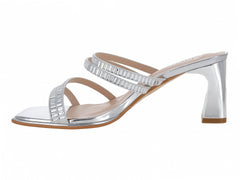 Sandalias Roze Plateadas con Pedrería para Mujer