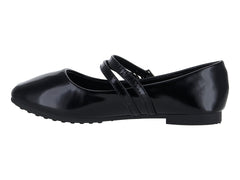 Zapatos Planos Roze Charol Negro para Mujer