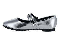 Zapatos Ballerina de Charol Plata ROZE para Mujer