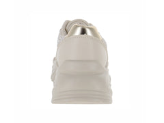 Tenis ATOK Beige Casuales con Brillos para Mujer