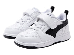 Tenis PUMA Rebound V6 Lo AC+ Blanco y Negro para Niño