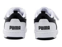 Tenis PUMA Rebound V6 Lo AC+ Blanco y Negro para Niño