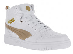 Tenis PUMA Rebound V6 Metallic Dream Blanco y Dorado para Mujer