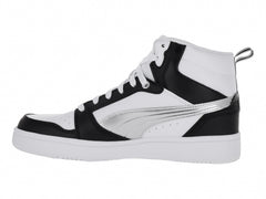 Tenis PUMA Rebound V6 Blanco Negro Plata para Mujer