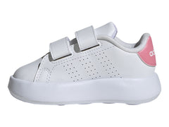 Tenis Adidas Advantage CF I Blanco y Rosa para Niña