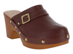 Zapatos Zuecos Luna Rosa Terracota para Mujer