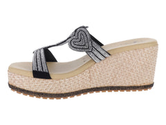 Sandalias de Plataforma Luna Rosa Negro y Plata para Mujer