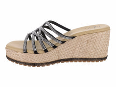 Sandalias Luna Rosa Negro y Plata para Mujer