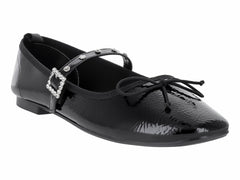 Zapatos Planos Luna Rosa Negros de Charol para Mujer