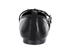Zapatos Planos Luna Rosa Negros de Charol para Mujer