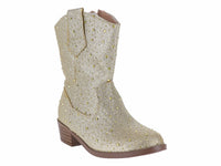 Botas Vaqueras Divitas Color Oro para Niña