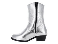 Botas Vaqueras Miroslava Plata Metálico para Niña