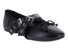 Zapatos Flats Ballerina Negro Mate ROZE para Mujer