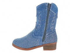 Botas Vaqueras Miroslava Mezclilla Azul para Niña