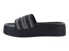 Sandalias Roze Negro de Media Plataforma para Mujer