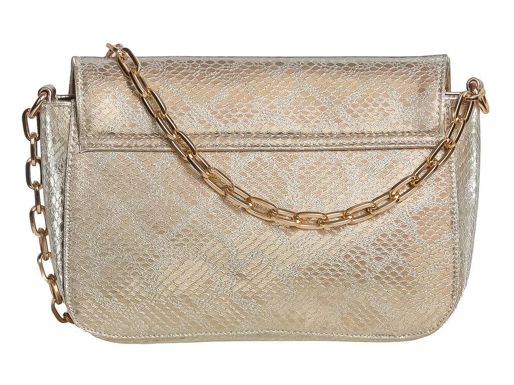 Bolsa de Hombro Ferretina Víbora Oro para Mujer