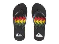 Sandalias Quiksilver Molokai Art II Negro, Rojo y Verde para Hombre