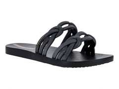 Sandalias Ipanema Negro Plata para Mujer