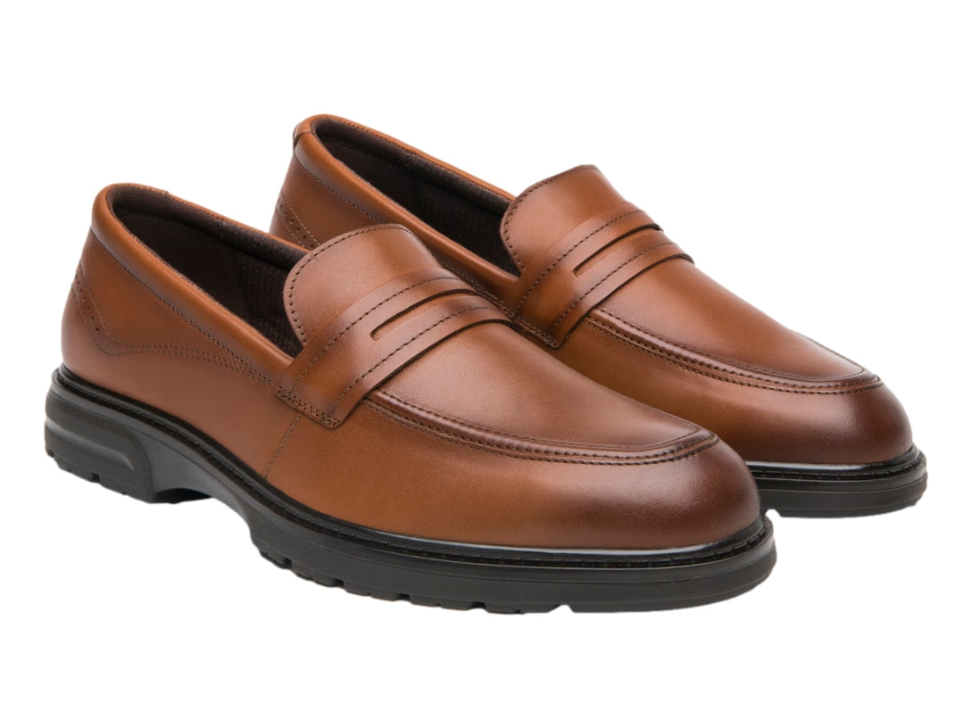 Zapatos Flexi Mocasin Cafe Caballero 419502 Para Hombre