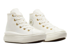 Tenis Converse CTAS Move Hi Blanco y Dorado para Niña