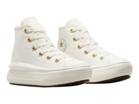 Tenis Converse CTAS Move Hi Blanco y Dorado para Niña