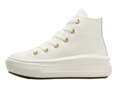 Tenis Converse CTAS Move Hi Blanco y Dorado para Niña