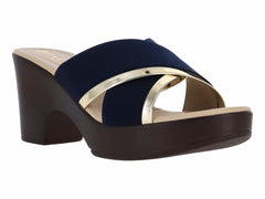 Sandalias de Cuña Paulie Azul Marino para Mujer