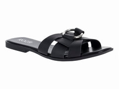 Sandalias Roze Napa Metálico Negro para Mujer