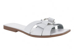 Sandalias Roze Blanco Napa Metálico para Mujer