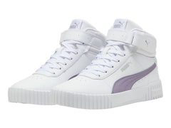 Tenis PUMA Carina 2.0 Mid Blanco y Morado para Mujer